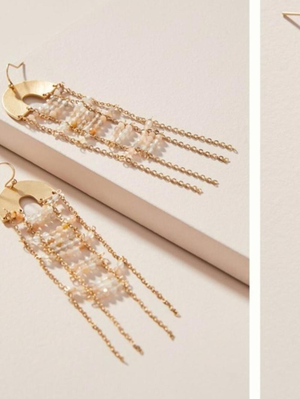 Anthropologie Rainbow Ladder Drop Earrings